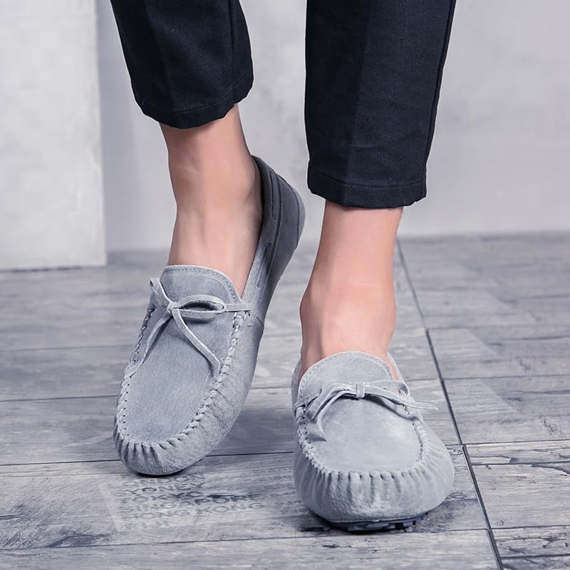 Mens Loafers Solid Color Suede Vamp Moccasins Boat Shoes Flexible Slip Resistant Anti-Slip Casual Wedding Slip-on4