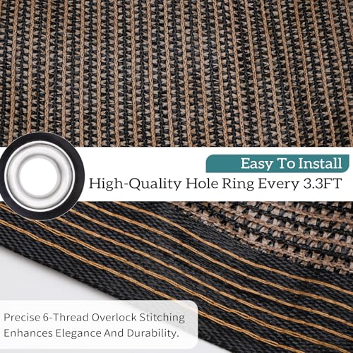 90% Coffee Brown Shade Cloth, 12 x 12 ft with Reinforced Grommets by Glieskir - Used condition - Image 3