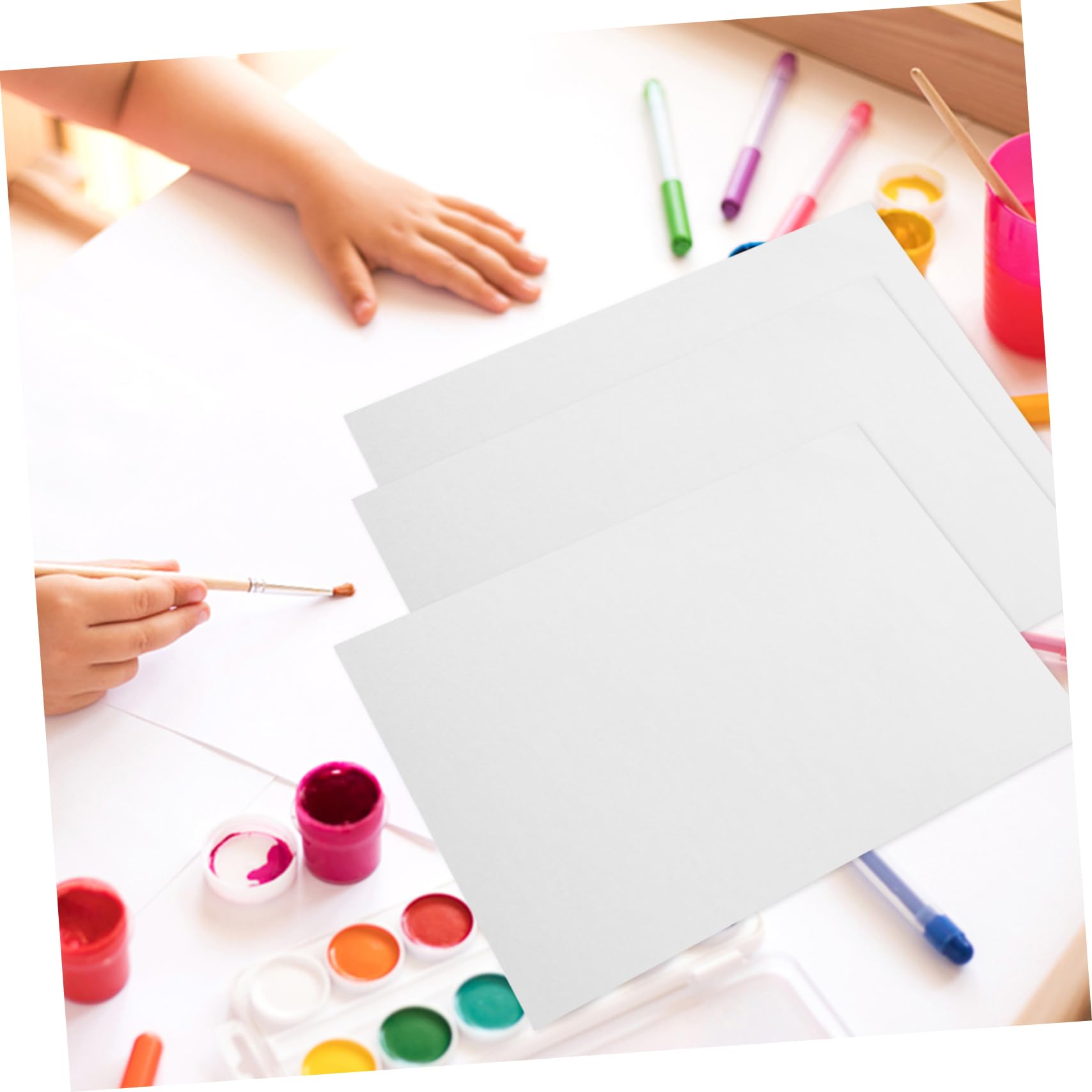 Papier à Aquarelle 8k 160g Épais, 50 Feuilles, Blanc