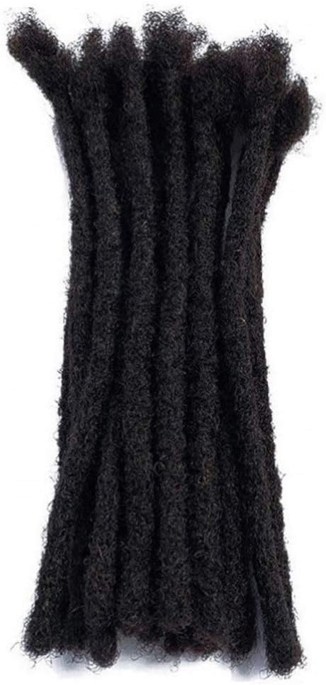 Dsoar 100% Human Hair Dreadlock Extensions 20 Strands,Handmade Crochet Loc Extensions Medium Size (Width 0.8 cm,8 inch,Natural Black)