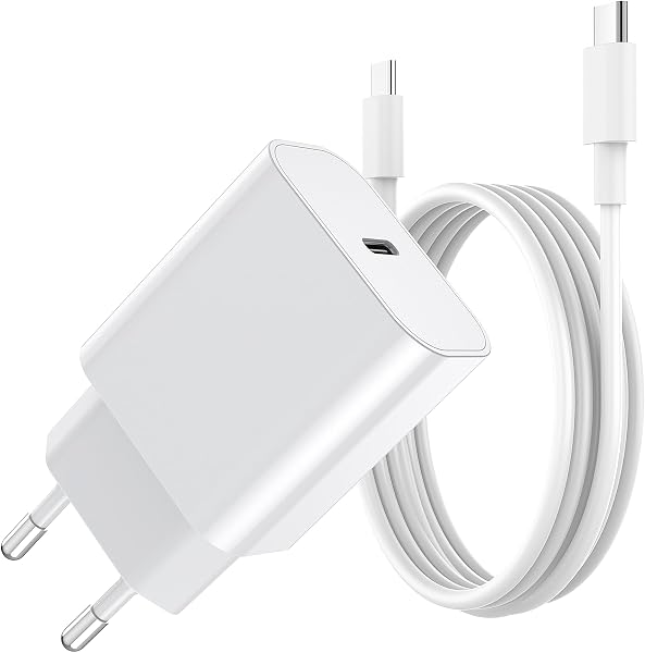 BHHB 20W Chargeur USB C, Bloc d'alimentation Adaptateur Conçu pour A-pple, Prise USB C Rapide Compatible avec i-Phone 17/16/15/14/13 Pro Max, Air-Pods i-Pad, Samsung Galaxy S25/24/23(1 Pack+Cable) - 1