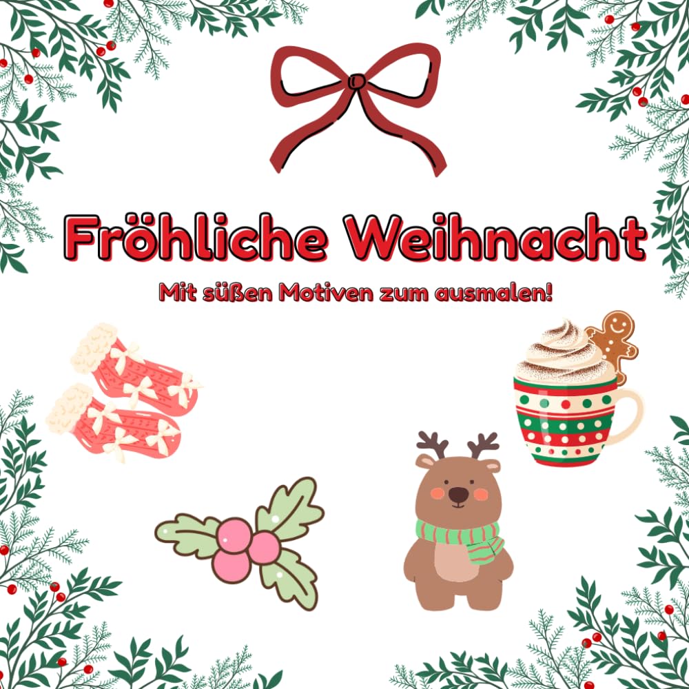 Fröhliche Weihnachten - Das Ausmal Buch für Groß und Klein: Das perfekte Buch um auf Weihnachtliche Stimmung zu kommen// Perfekt als Geschenk///Für Kinder und Erwachsene