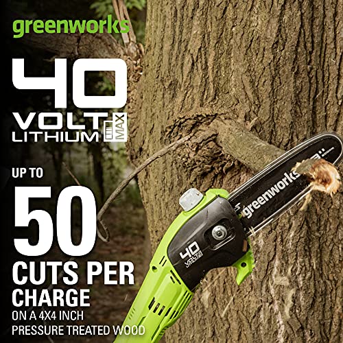 Image of Greenworks 40V 8 inch Cordless Pole Saw Battery and Charger Not Included, PS40B00