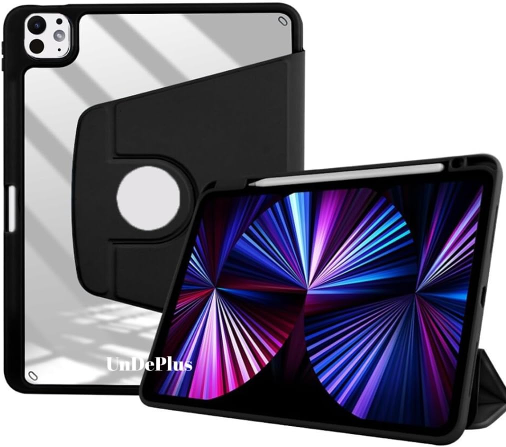 Apple iPad Pro 11 3. 4. Nesil ile uyumlu Kılıf Termik Kalem Bölmeli Dönebilen Standlı Case A2435 A2759 A2761-62 A2377-01 A2459-60 Siyah