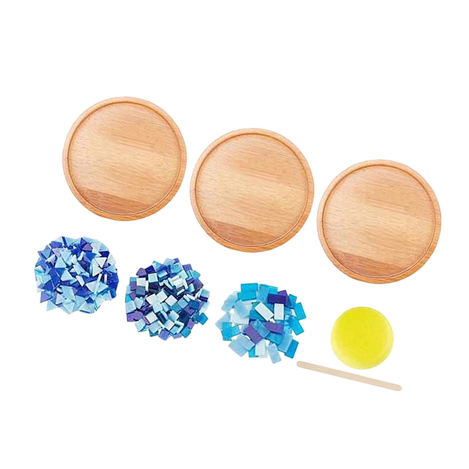 Nucelit Coasters Set with Assorted Glass Tiles for Adults Creative Handcraft Project Stalk Coasters Set