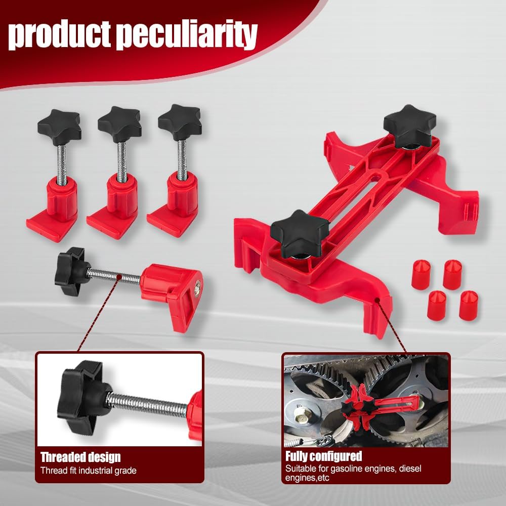 Engine Timing Tool, Camshaft Locking Tool, Engine Camshaft Alignment Timing Tool Kit, Camshaft Sprocket Clamp Kit, Car Main Cam Timing Sprocket Gear Locking Tool Set Suitable for Most Car
