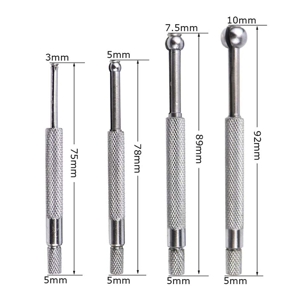 Full Ball Small Hole Gage 4 pcs Telescoping Bore Gauge Range 1/8 inch - 1/2 inch Adjustable Inner Diameter Gauge Precision Gage Telescopic Gauge Manual Measuring Tool