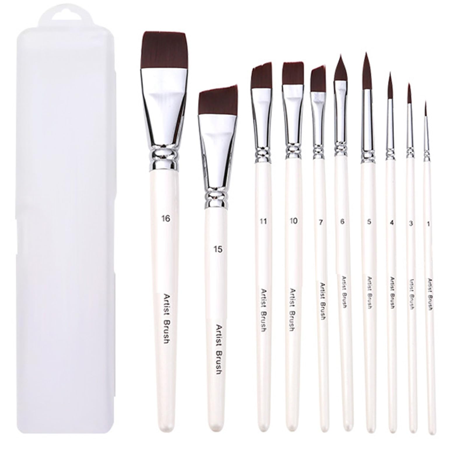 7/10 / 17x Nylon Hair Painting Brush Artist Paint Brush Watercolor Paint Drawing Supplies for Body Face Painting
