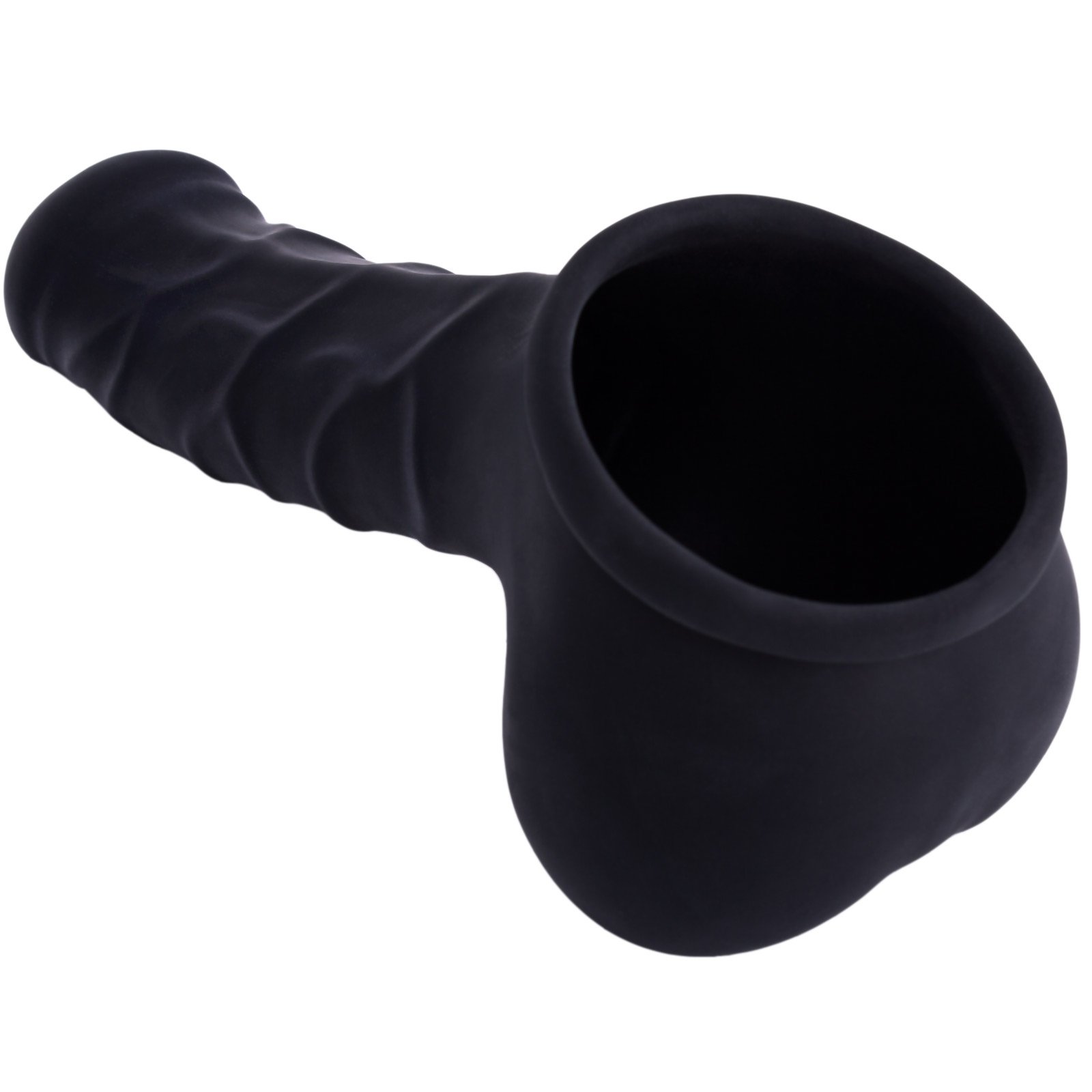 lattice guaina pene Carlos nero Lunghezza del pozzo: 15 cm - Penis sleeve con scroto e glande marcato