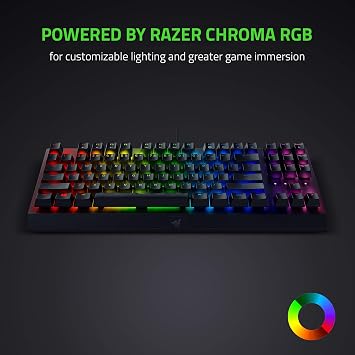 Razer BlackWidow V3 Tenkeyless (Green Key) - Compact Mechanical Gaming Keyboard (Clickable Mechanical Switches, Compact Form Factor, Fully Programmable Keys) US-Order | Black