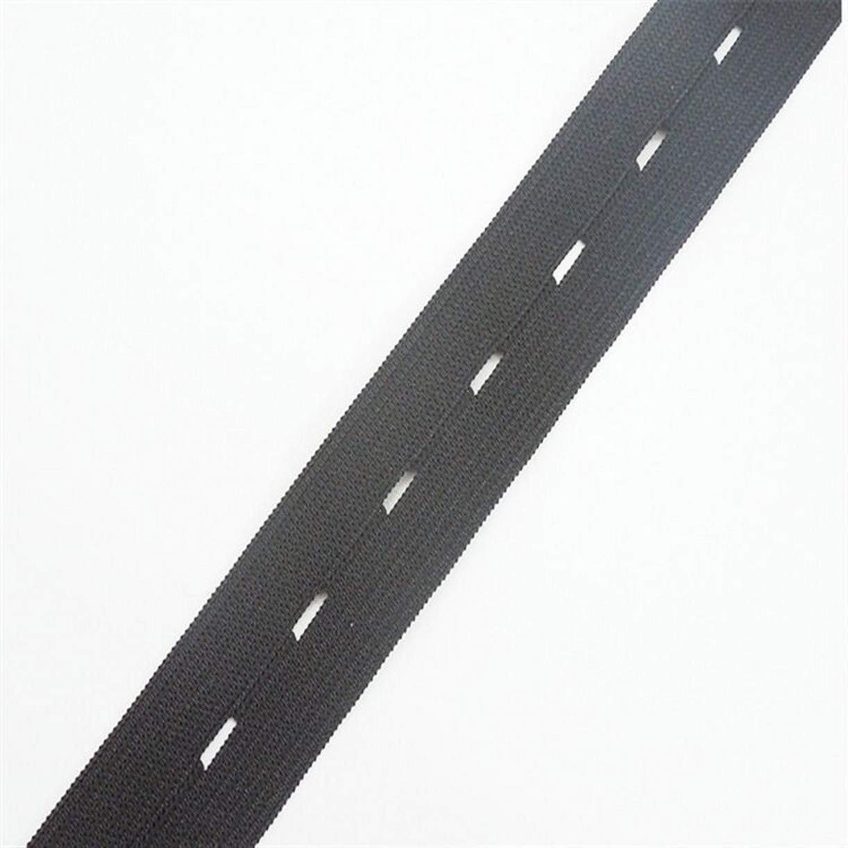 ZHONGJIUYUAN Elastic Bands Spool Sewing Band Flat Elastic Cord with Buttonhole (Black, 33 Yards 1-Inch),with 5 Buttons and 5 D Ring