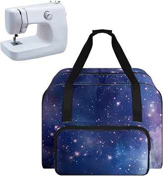 Galaxy Sewing Machine Tote Bag Sewing Machine Carrying Case with Multiple Storage Pockets Handbag Sewing Accessories Tote Carrier for Notions & Crafts