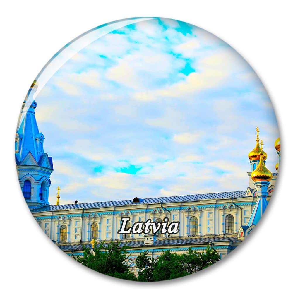 Cobrew 4Cm-Bxt3567 Latvia Daugavpils Church Fridge Refrigerator Magnet Decorative Magnet Sticker Travel Souvenir Collection Tourist City Gift Whiteboard Kitchen