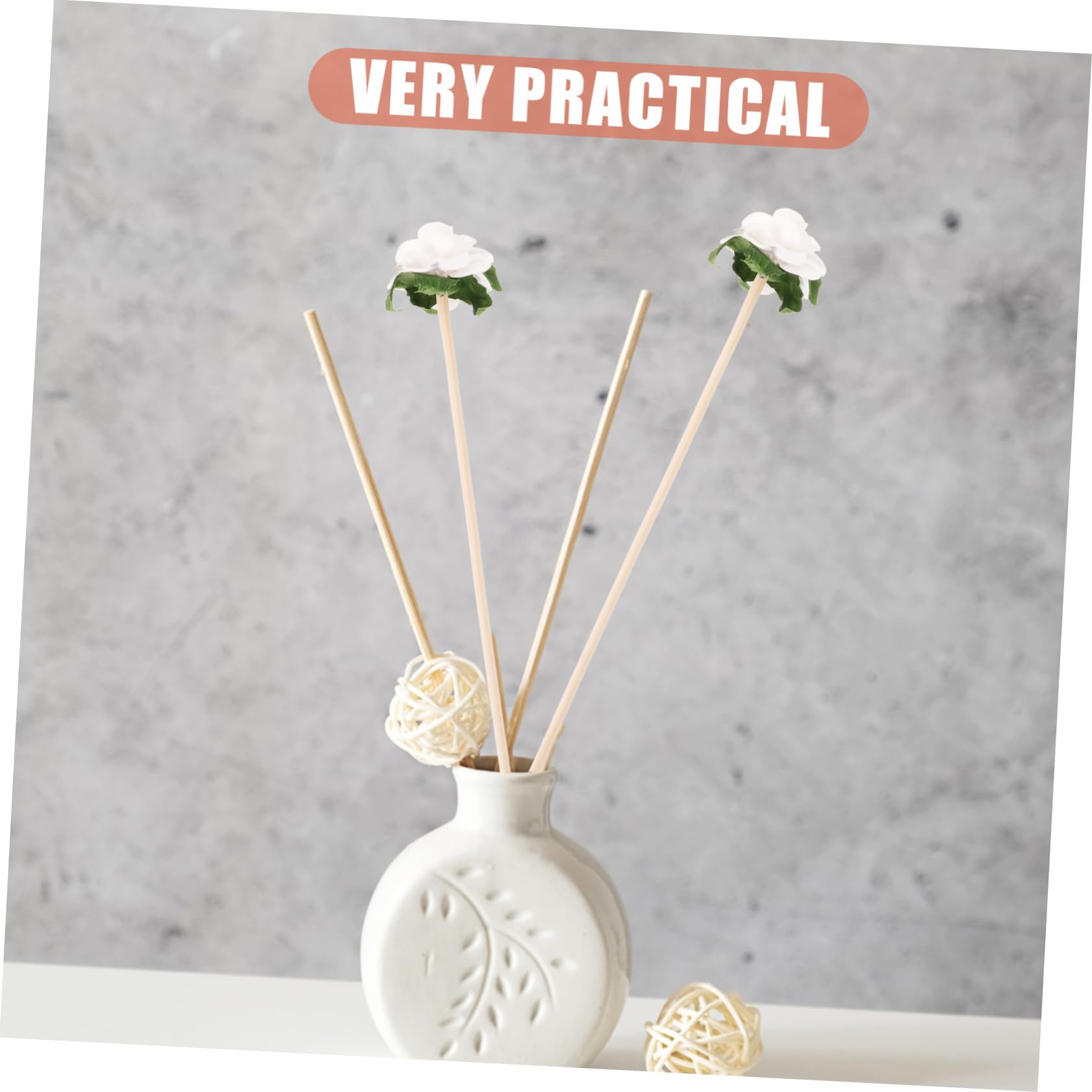 DECHOUS Diffuseur De Fleurs Blanches 4Pcs Fleur De Sola Mélangée