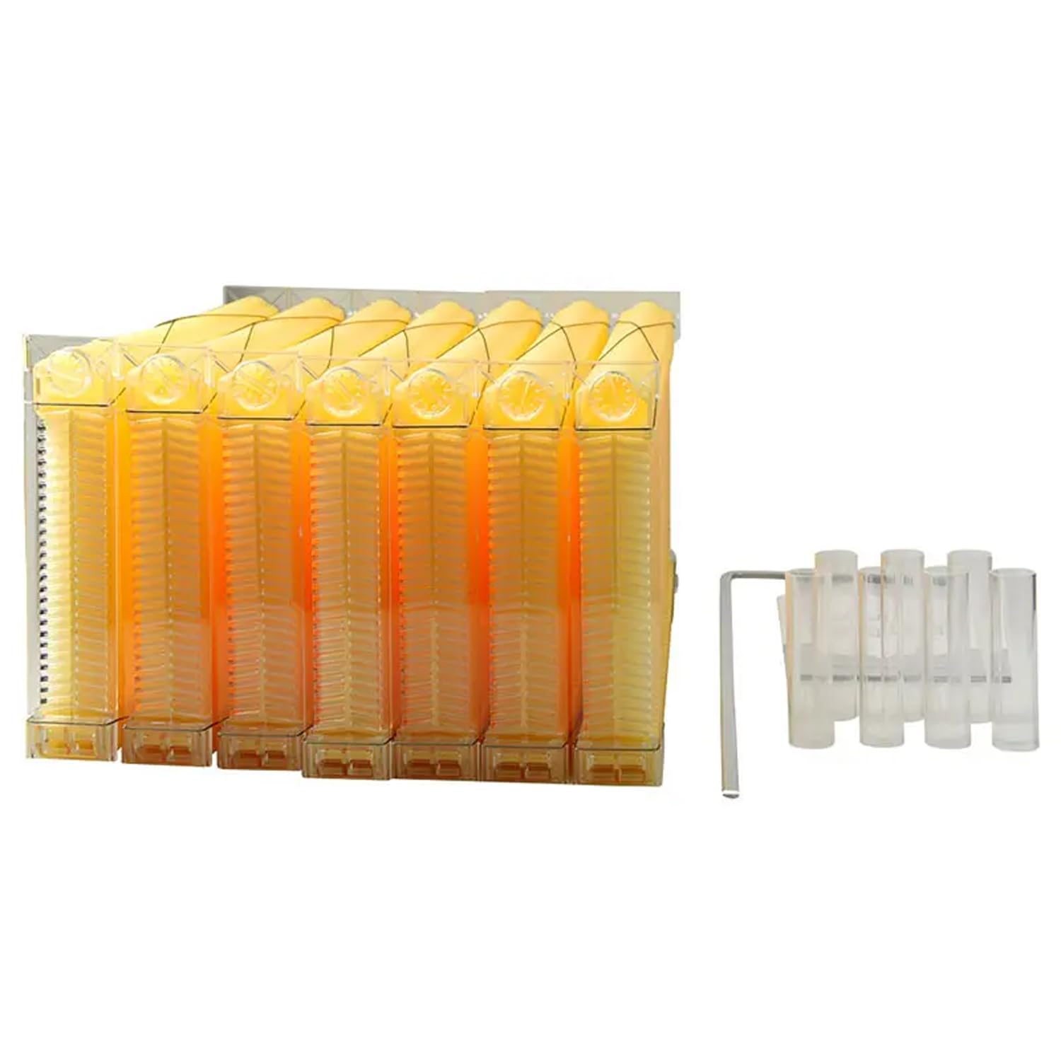 Automatisches Bienenstockhaus-Set aus Holz, 7-teilig, automatischer Bienenstock-Rahmen für den Anfang, Honigfluss, Honigbox, Kunststoff-Nestrahmen, Imkerhaus