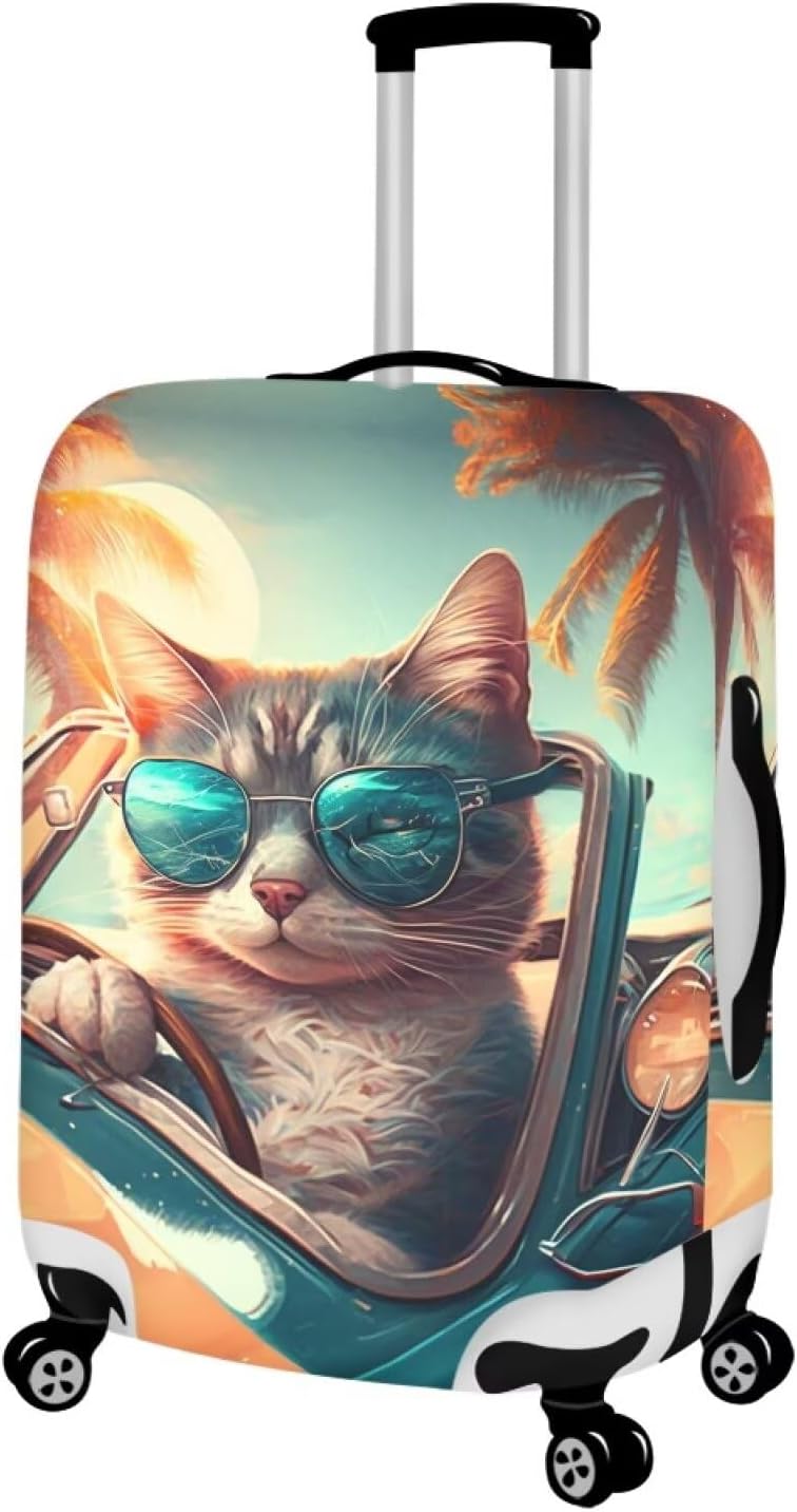 Cat Luggage Protector Suitcase Cover Suitcase Covers for Travel 32 Inch Waterproof Travel Bag Cover for Business Trips