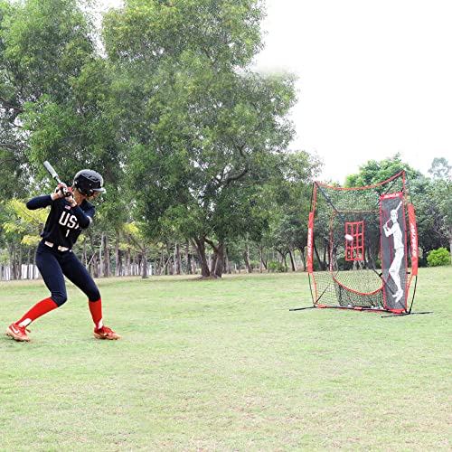 Aoligeijs Baseball Softball Batter Dummy,Pitching Target,With Adjustable Strike Zone Attachment,Pitching Aid For Improved Accuracy (Red Batter Dummy + Strike Zone) #TOP6