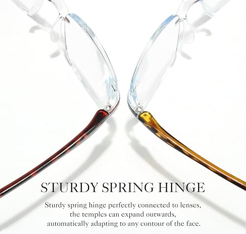 Miniatura 6 de EFE Gafas de lectura irrompibles para mujer, sin marco, sin marco, con bloqueo de luz azul, ligeras, paquete de 3 (multicolor, 3.0)