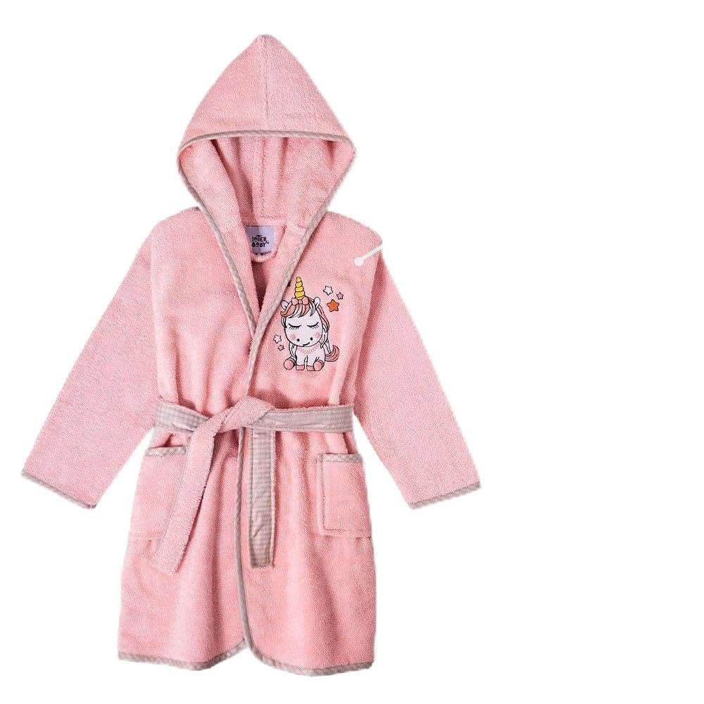 Interbaby Albornoz Infantil Unicornio T.6-8 Rosa