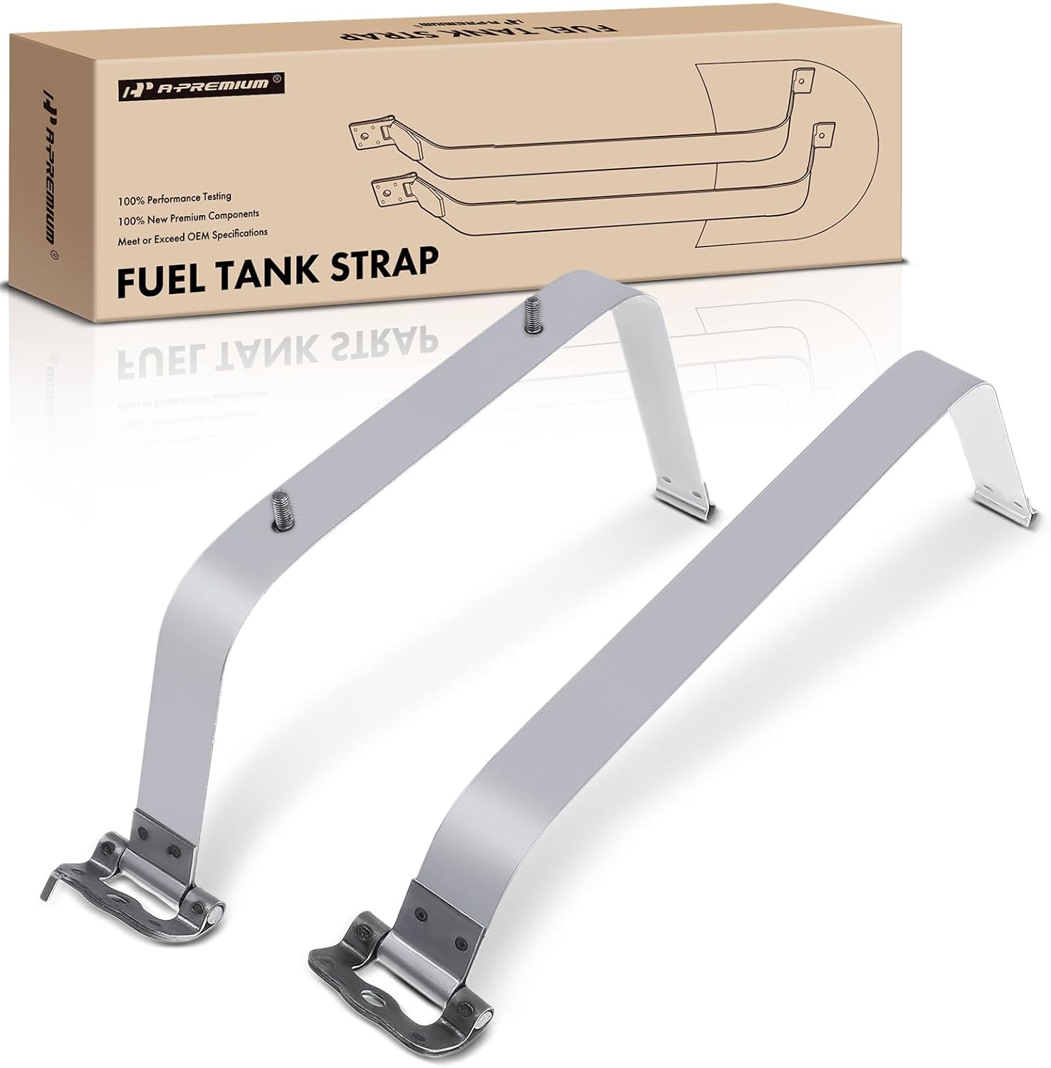 A-Premium Set of 2PCS Fuel Tank Straps Compatible with Toyota Tundra 2007-2020, (W/Off-Road Package), Gray Color, Bolt On, Replace for 776010C130, 776020C010, 776020C011, 776020C100, 776020C150