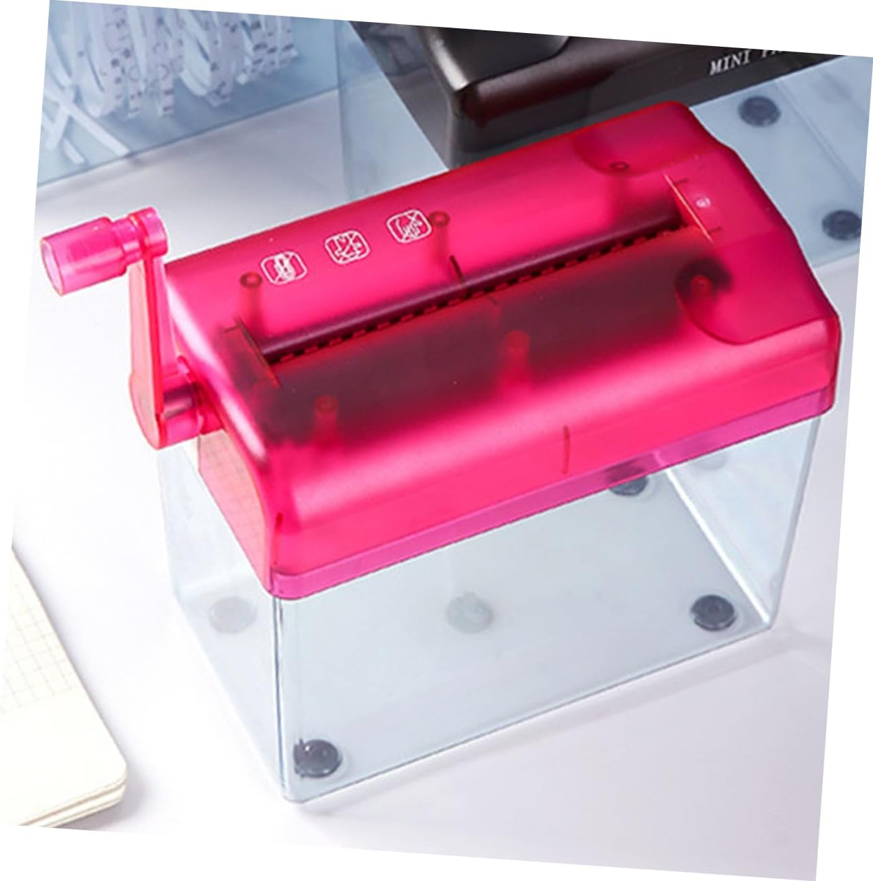 SHOWERORO Manual Paper Shredder for Home and Office Use Compact Hand-Crank Design Efficiently Shreds Papers and Cards for Personal and School Documents Easy to Operate