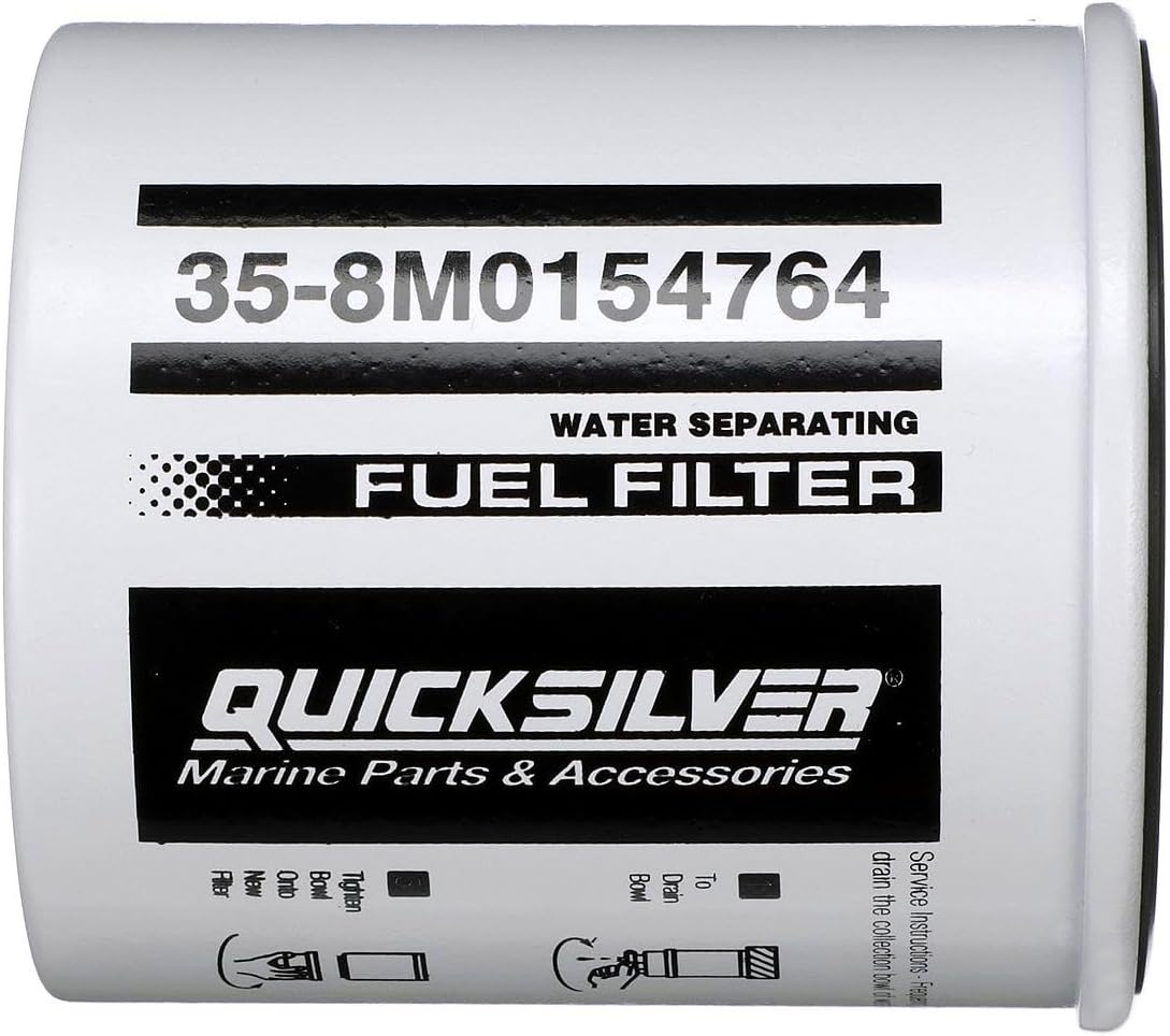 Quicksilver 8M0154764 Water Separating Fuel Filter for Select Honda and Suzuki Outboards