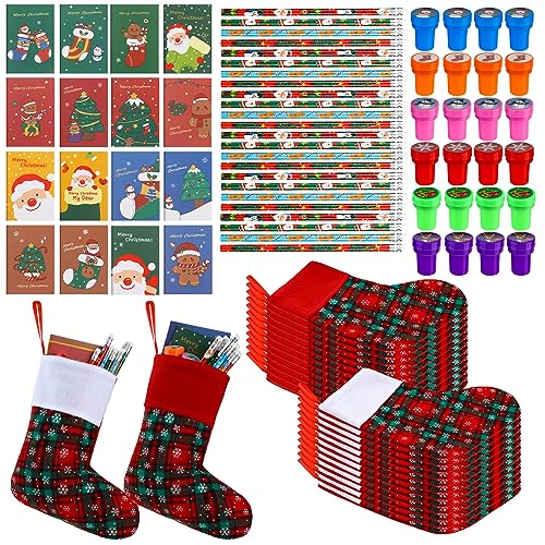 Cadeaux de fête de Noël : lot de surprises avec mini chaussettes et tampons pour enfants