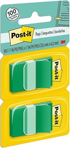 Miniatura 3 de Post-it 680GN2 Banderas de página estándar en dispensador, verde, 100 banderasdispensador