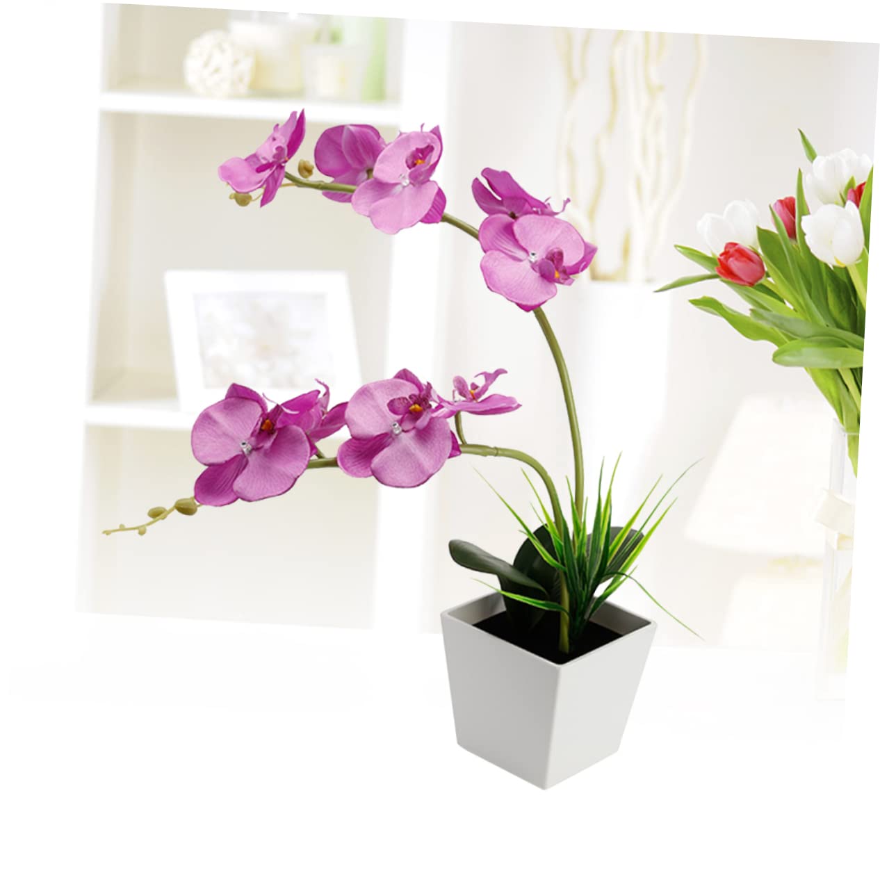 Batteriebetriebene Orchideen LED Blumenlicht Violett aus Kunststoff