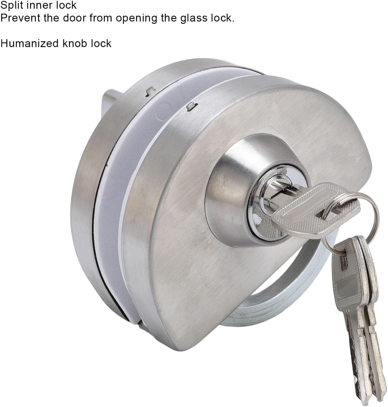 Glass Door Lock with 3 Keys, Door Lock for 10 mm -12 mm Glass Stainless Steel Double Bolts Swing Push Sliding Access Control Office Glass Door