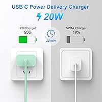 Vista 5 de Dayaoncy Compatible with iPhone Charger Fast Charging, 20W USB C Wall Charger with 3Pack 10FT USB C to Lightning Cable, Phone Cable Fast Charging