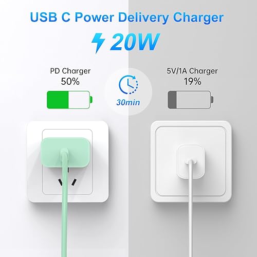 Miniatura 5 de Dayaoncy Compatible con cargador de iPhone de carga rápida, cargador de pared USB C de 20 W con 3 cables USB C a Lightning de 10 pies, cable de