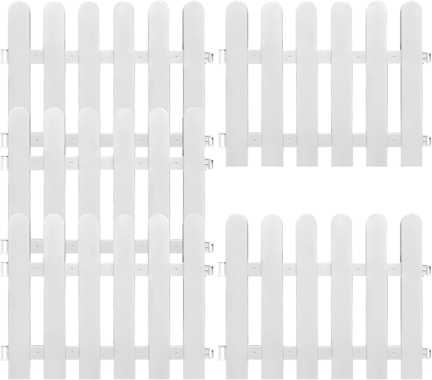 5Pcs White Picket Fence Elegant White Plastic Picket Fence Inserts Hedge Decorative Protective Lawn Border for Home Garden Landscaping Farms 50 * 40cm