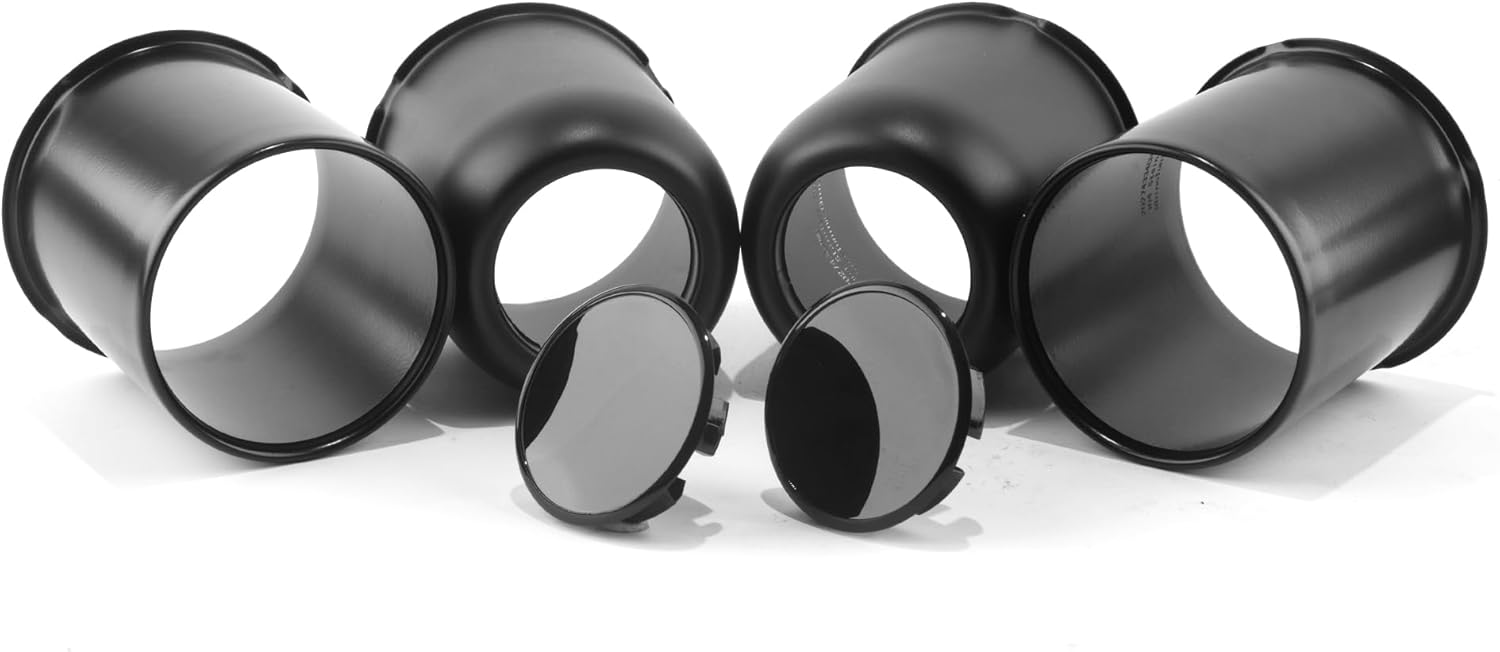 4Pcs 3.19in Wheel Center Caps Push Through with 24 Lug Nuts Sets - Stainless Steel Trailer Top Removable/Open Ended Hub Cap and 1/2''-20 Lug Nuts for Truck SUV RV Wheel Rim, (3.62’’H&3.52’’H)