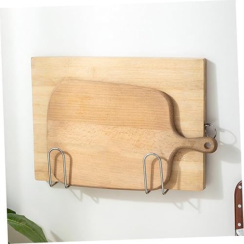 Miniatura 9 de Hemoton 4 piezas de tapas de ollas montadas en la pared para colocar en la puerta de la sartén, estante para colgar utensilios de cocina, tabla de