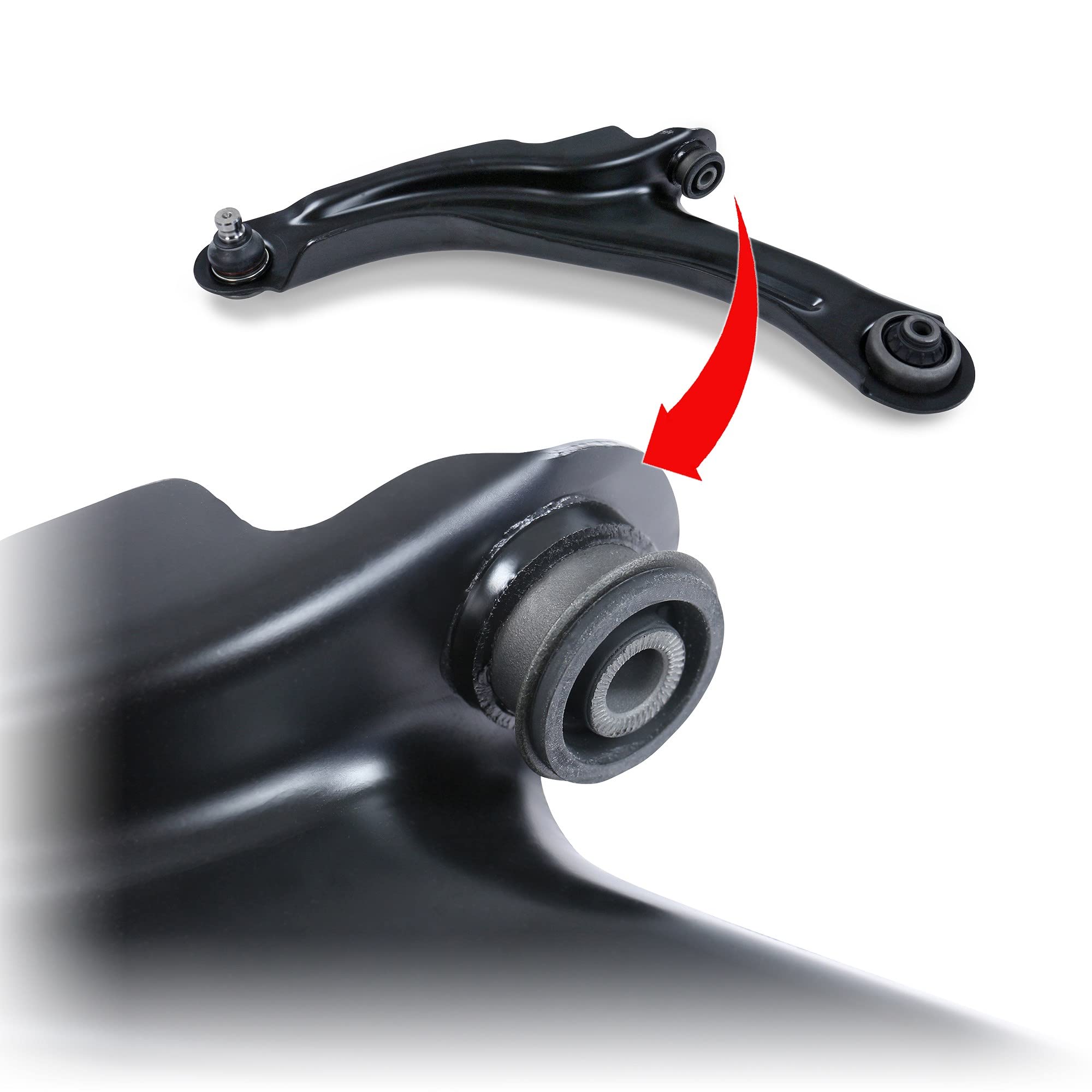 ATEC Germany 2x braccio di controllo assale anteriore inferiore destro e sinistro, 2x barra di accoppiamento anteriore Compatibile con RENAULT CLIO IV (BH_), ZOE (BFM_)