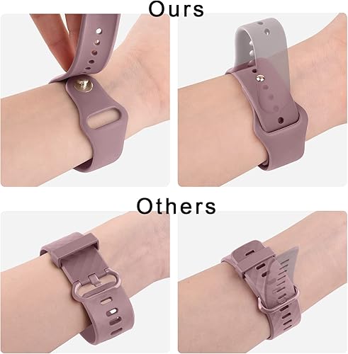 Miniatura 4 de Correa de silicona compatible con SKG V7 Smart Watch, paquete de 2 correas de repuesto deportivas de silicona suave de liberación rápida para reloj