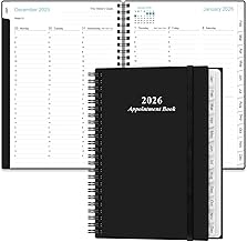 2026 Appointment Book & Planner - Hourly Planner from January 2026 -December 2026, Weekly Appointment Book 2026 with 30-Minute Interval, 6.4" x 8.5", Black