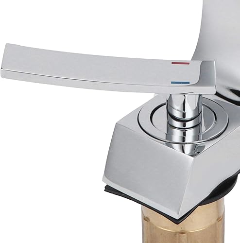 Miniatura 7 de Grifo de lavabo de una sola manija, grifo de lavabo G1/2 curva, grifo mezclador de agua fría caliente