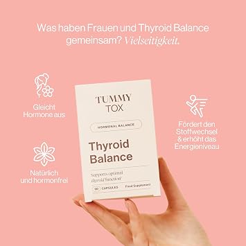 Thyroid - Iodine Tablets Zinc Selenium L Tyrosine Magnesium Royal Basilic Schisandra Manganese and Guggul - 120 capsules for 60 days Thyroid Balance Tummy Tox