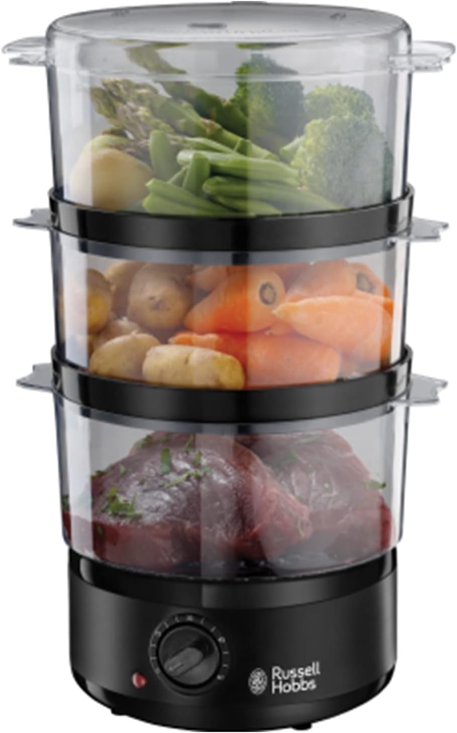 Russell Hobbs 3 Tier Electric Food Steamer, 7L, Dishwasher safe BPA