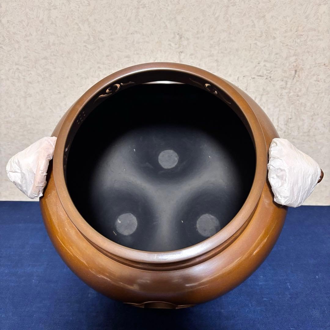 Amazon.co.jp: 人間国宝 敬典造 風炉 茶釜 電熱器 唐銅鬼面 風炉釜