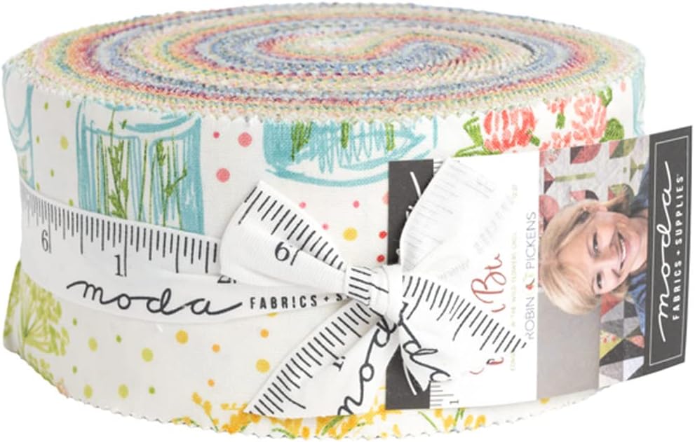 ModaRobin Pickens Wild Blossoms Jelly Roll 40 2.5-inch Strips Moda Fabrics 48730JR