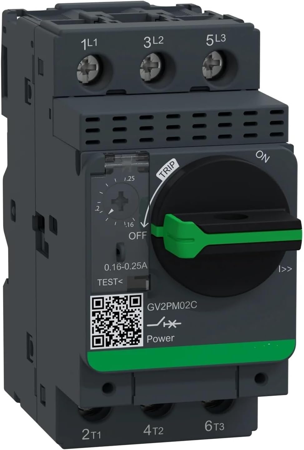 GV2P02 GV2PM02 GV2PM02C GV2-PM02C Motor Circuit-Breaker, Rotary knob, 0.16-0.25A 690VAC