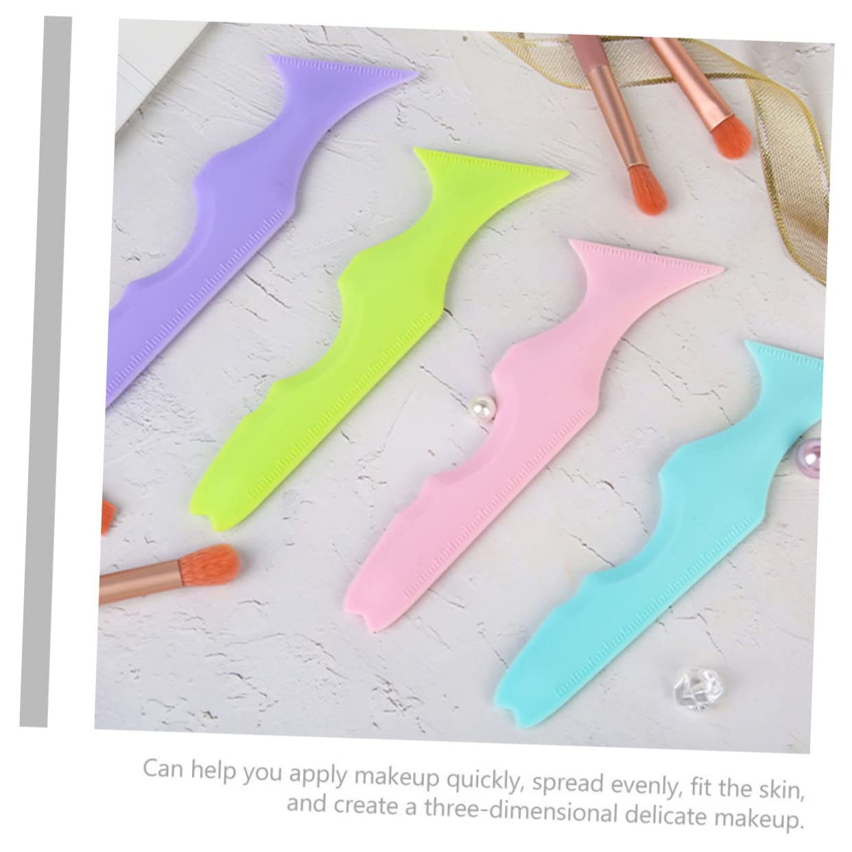 FRCOLOR 10pièces Pochoirs à Eyeliner Silicone Outils De Maquillage Pour Yeux Avec Garde De Mascara Et Applicateur à Paupières Pour Débutantes Et Professionnelles