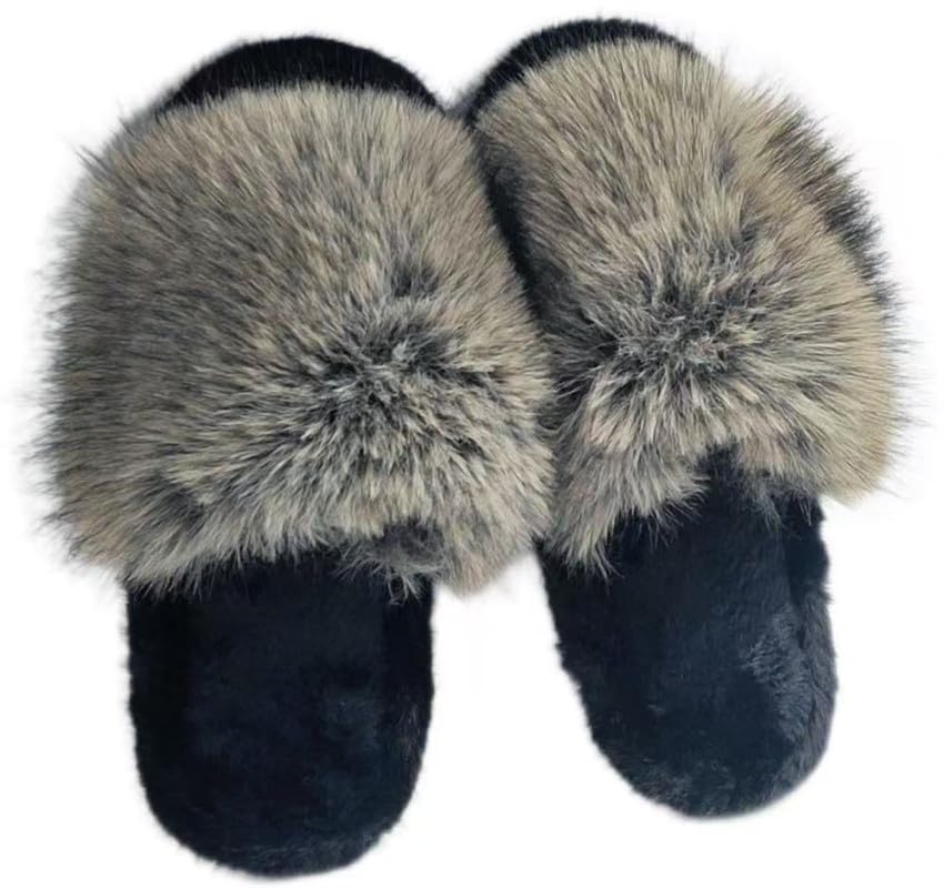 Cute Open-Toe Furry Slippers for Women - Stylish Faux Fur Design, Perfect for Indoor and Outdoor Wear4