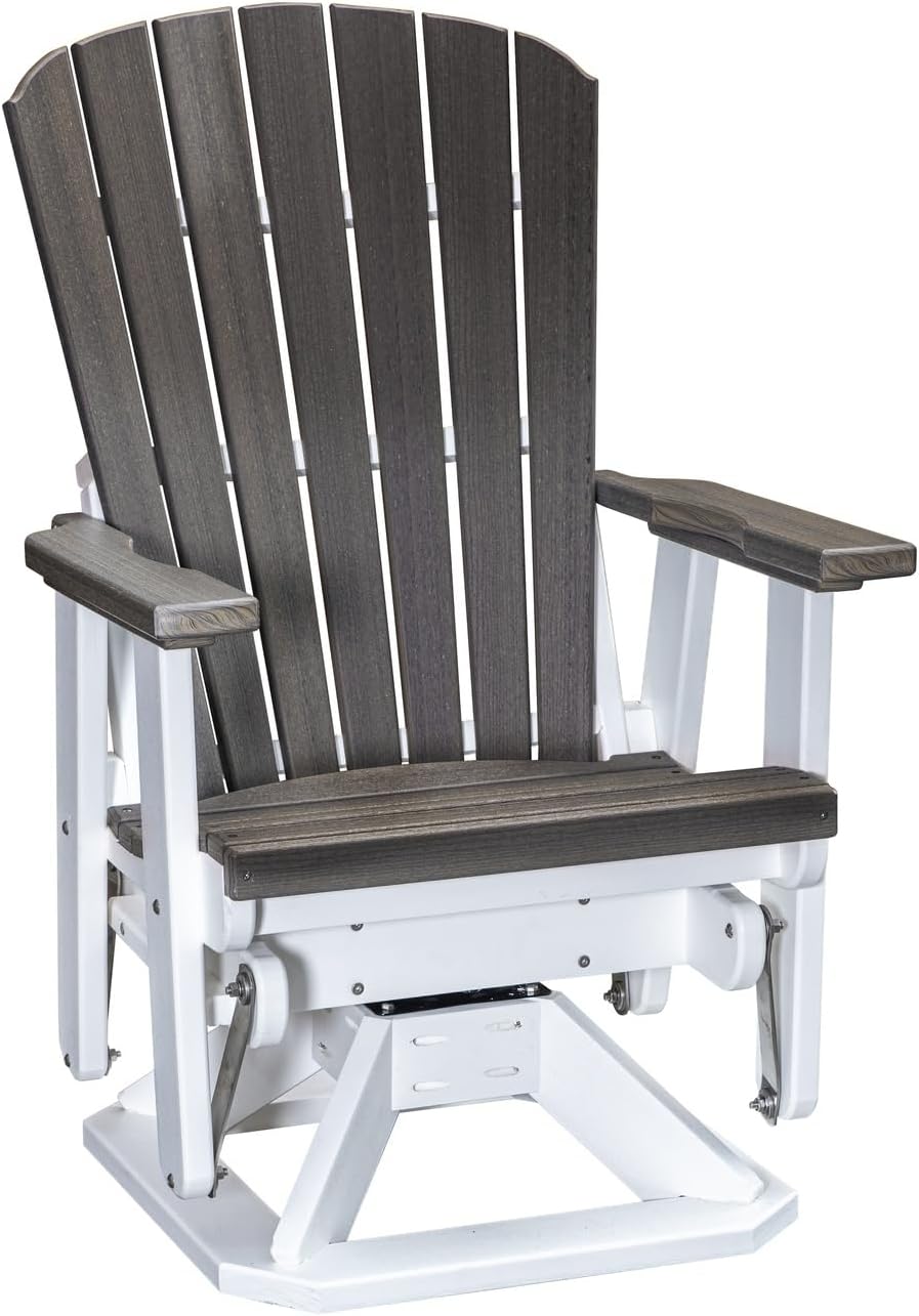American Furniture Classics Fan Back Swivel Glider - Coastal Gray Outdoor Patio Seating White