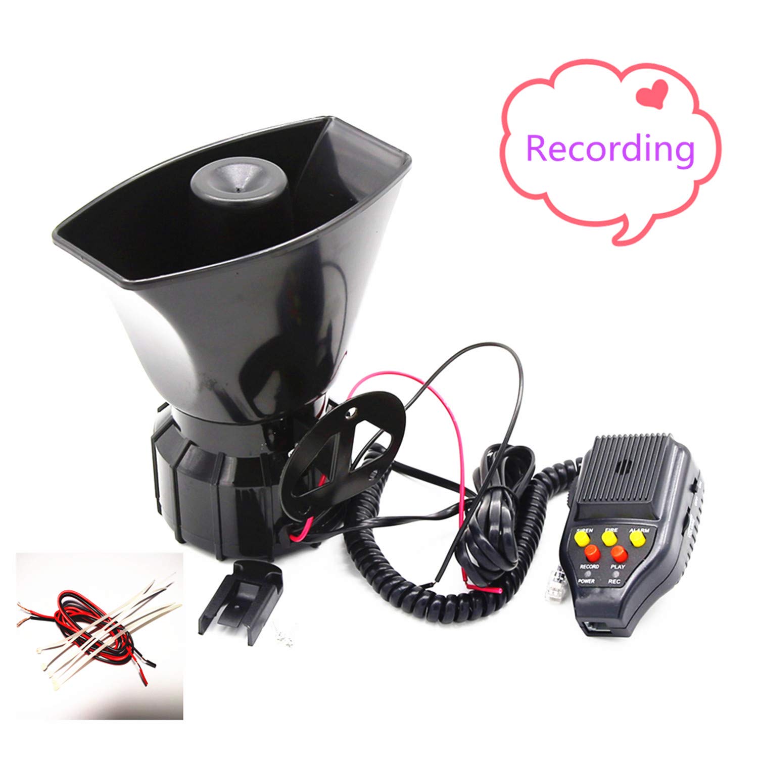 Sirena Auto 12V Con 7 Toni E Microfono - 100W, 130dB Per Emergenze