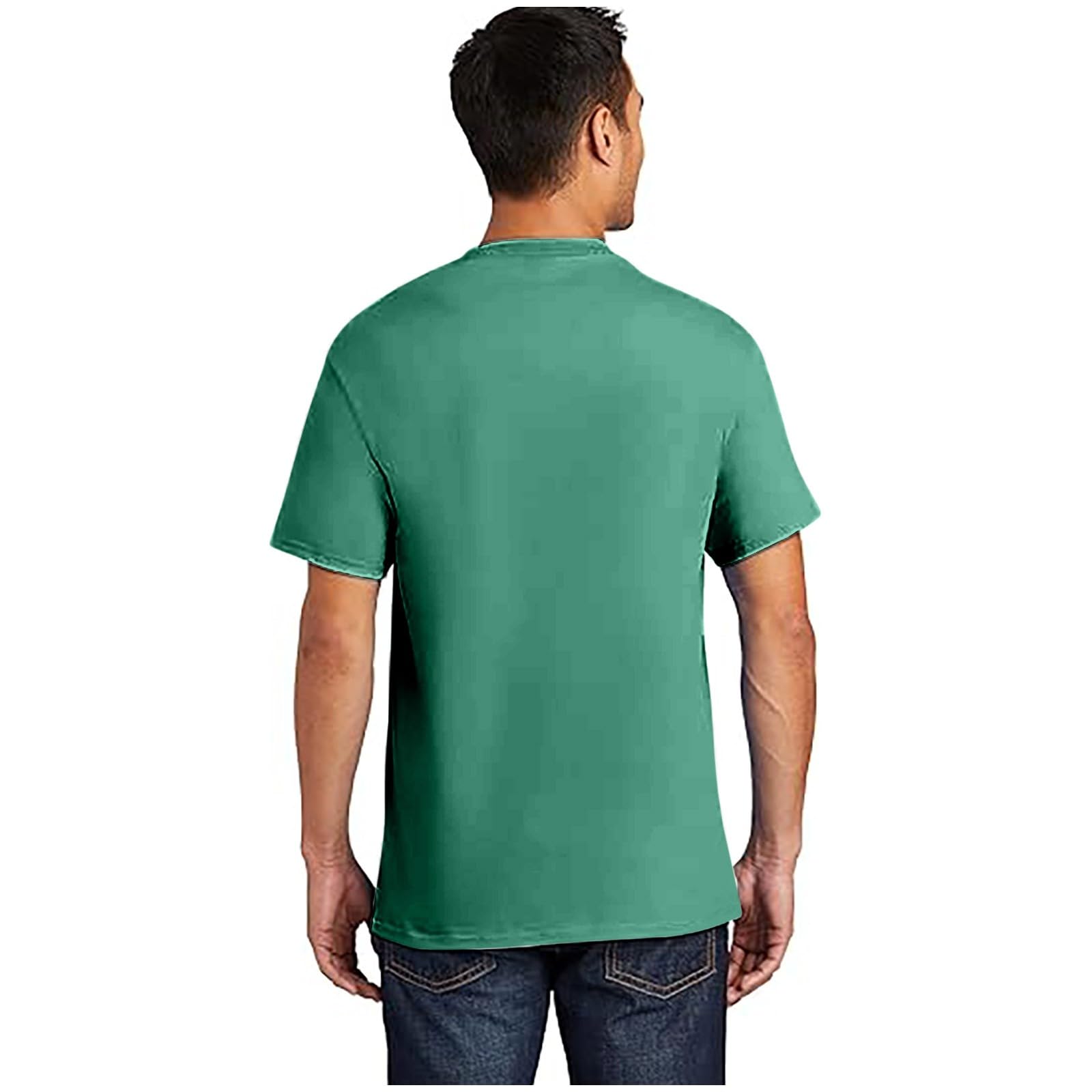 T-shirt dla mężczyzn UK solidny top z okrągłym dekoltem z prostym obszyciem i oddychalnością Męski sportowy krój warstwy bazowe i ubrania do pracy i biura