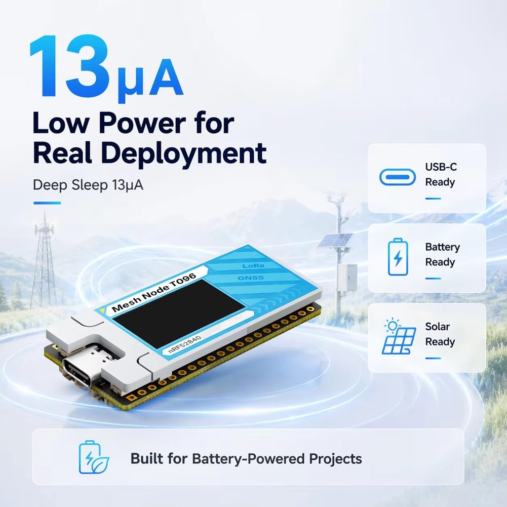 Heltec Mesh Node T096 863-928MHz Meshtastic NRF52840 Tracker Lora Node SX1262 Bluetooth